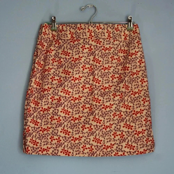 Gap Floral Mini Skirt Size 4 Side Zipper Front Pockets - Picture 8 of 12